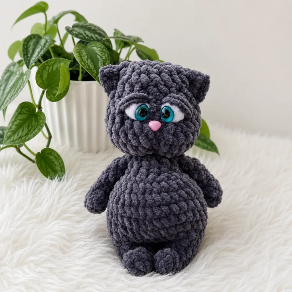 Chubby cat amigurumi: a one-piece body build