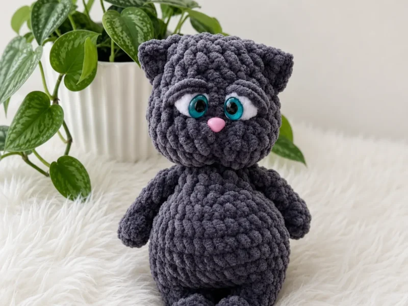 Chubby cat amigurumi: a one-piece body build
