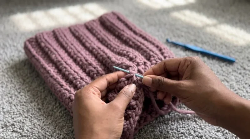 Chunky Ribbed Winter Hat Free Crochet Pattern — photo 3