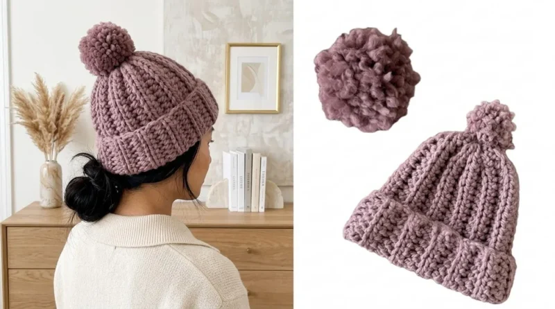 Chunky Ribbed Winter Hat Free Crochet Pattern — photo 2