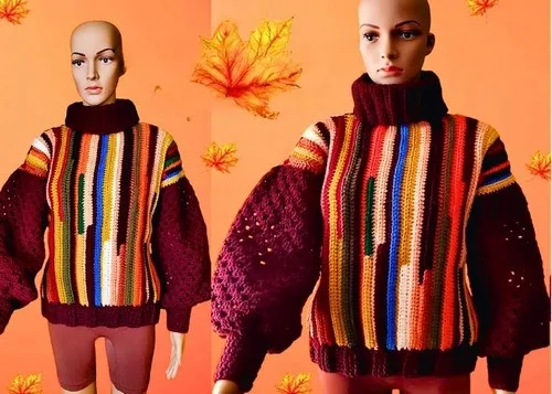 Chunky Crochet Turtleneck Sweater Pattern for Fall