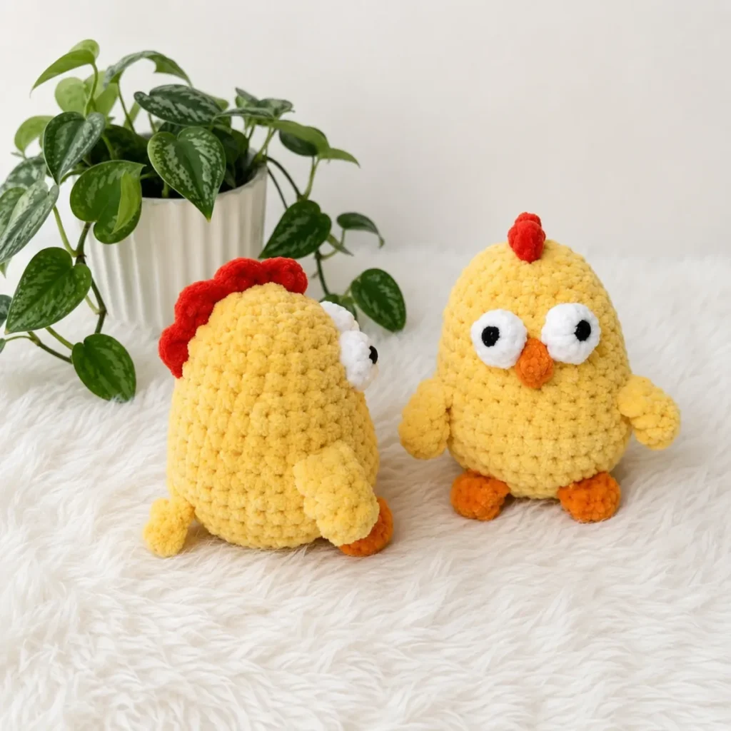 How to crochet a chick keychain amigurumi