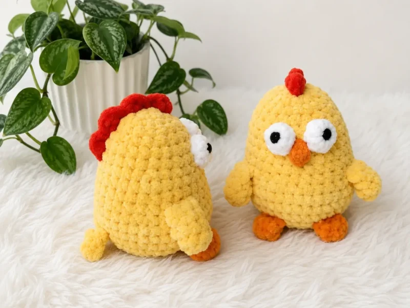 How to crochet a chick keychain amigurumi