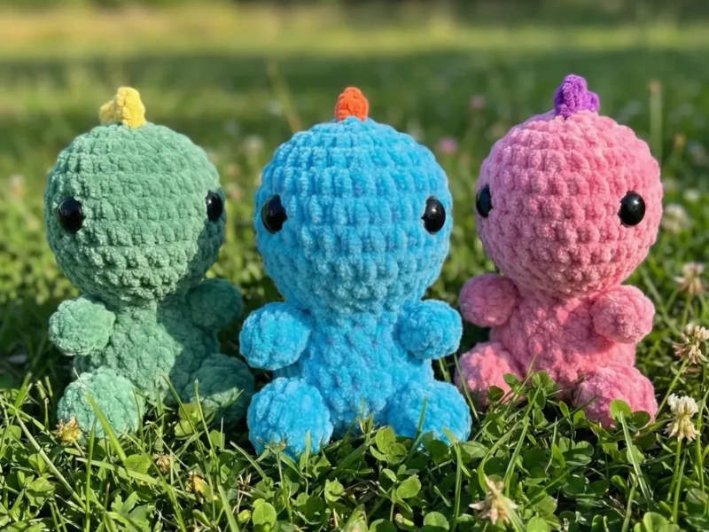 Crochet a no-sew amigurumi dinosaur in one continuous piece