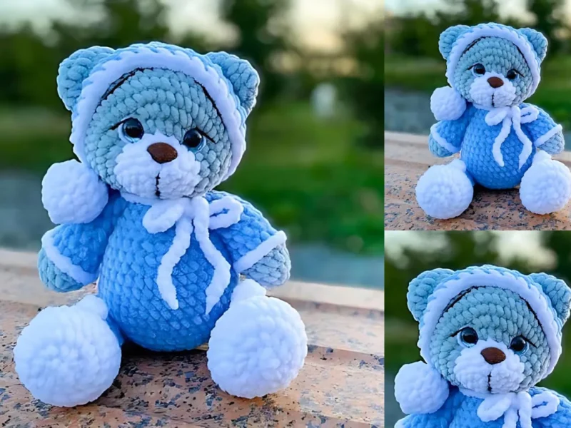 Crochet Teddy Bear in Pajamas Pattern: Cozy Amigurumi Friend