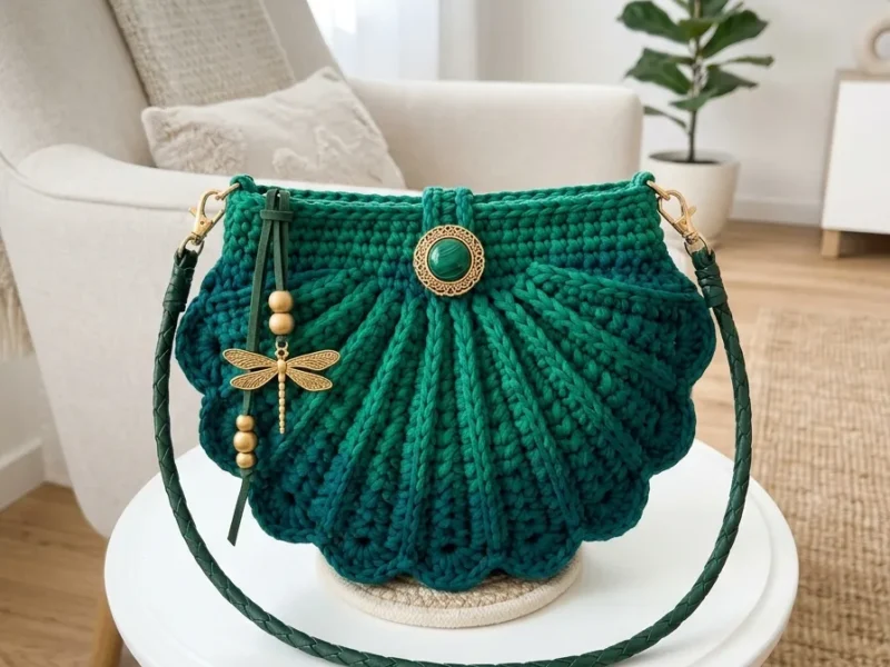 Forest Jewel Tone Shell Crossbody Free Crochet Pattern