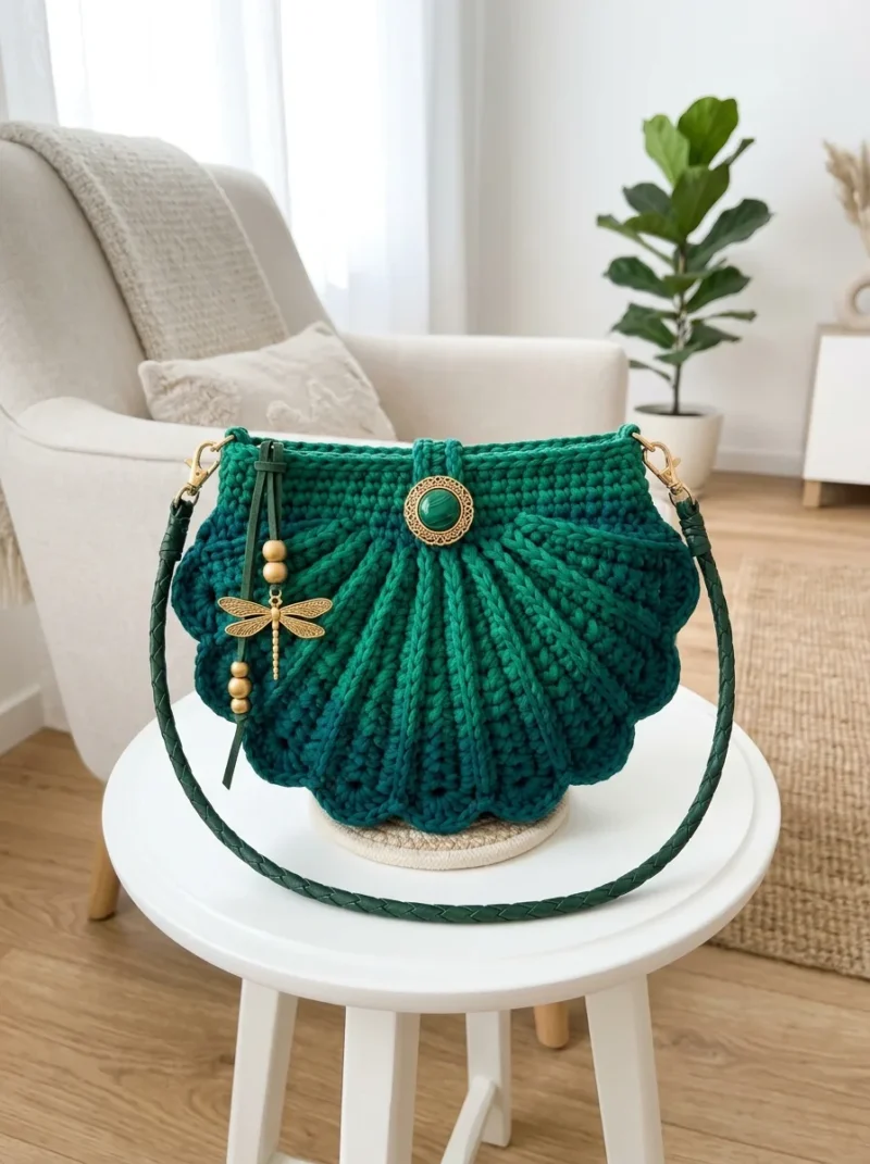 Forest Jewel Tone Shell Crossbody Free Crochet Pattern — photo 2
