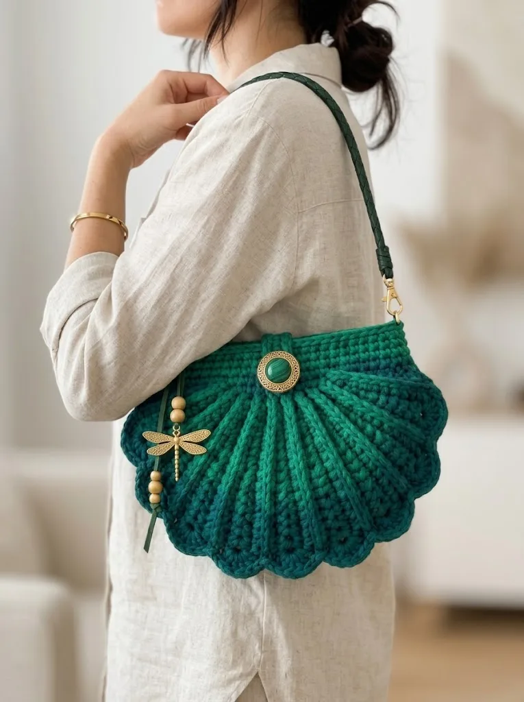Forest Jewel Tone Shell Crossbody Free Crochet Pattern — photo 3