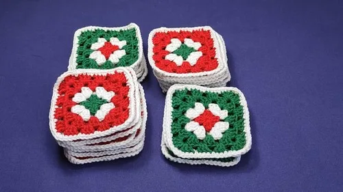 Three-color granny square motifs for a mix-and-match set — photo 2