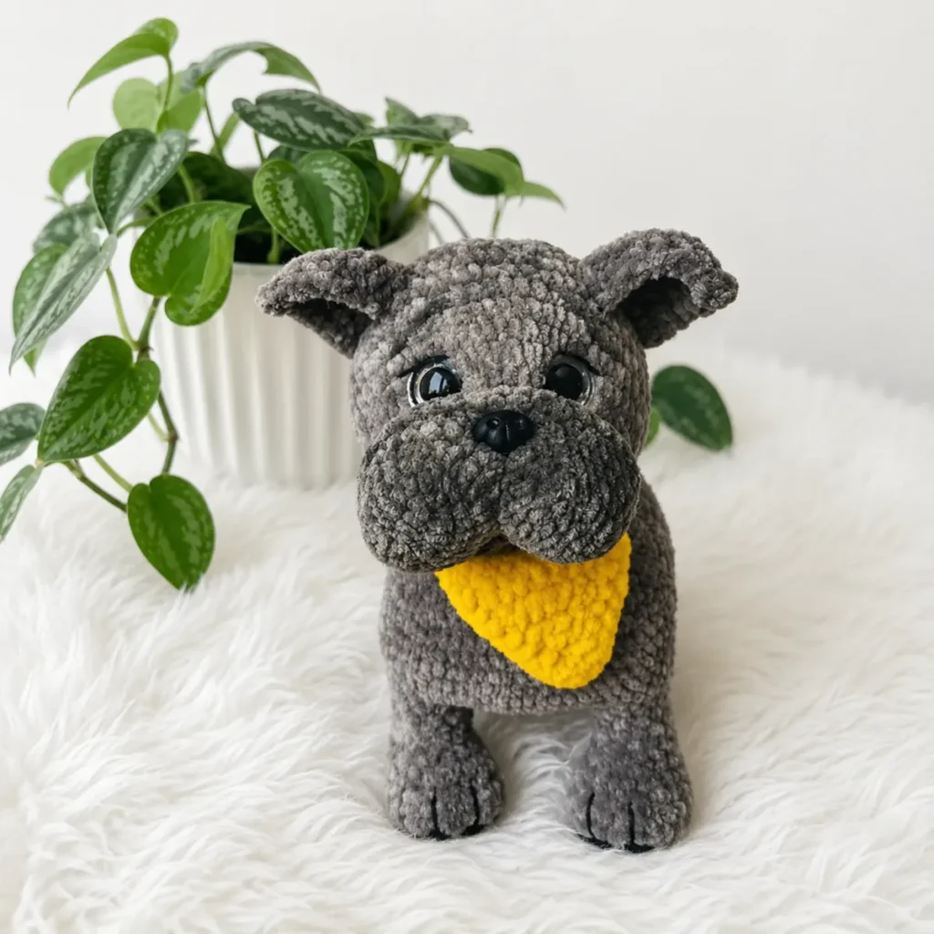 How to crochet a jointed bulldog amigurumi